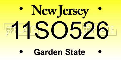 11SO526 New Jersey License Plate