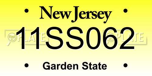 11SS062 New Jersey License Plate