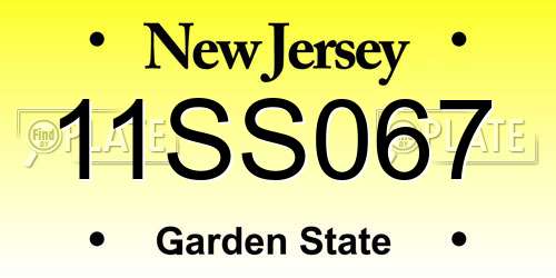 11SS067 New Jersey License Plate