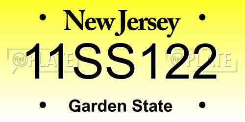 11SS122 New Jersey License Plate