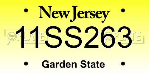 11SS263 New Jersey License Plate