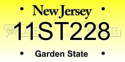 11ST228 New Jersey License Plate