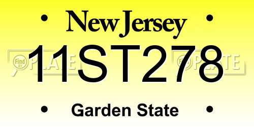 11ST278 New Jersey License Plate