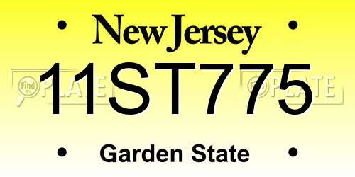11ST775 New Jersey License Plate