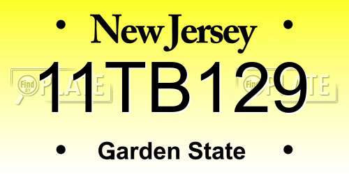 11TB129 New Jersey License Plate