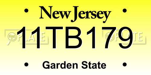 11TB179 New Jersey License Plate