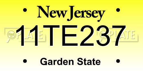 11TE237 New Jersey License Plate