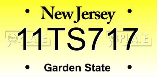 11TS717 New Jersey License Plate