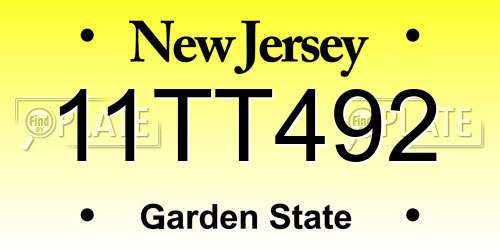 11TT492 New Jersey License Plate