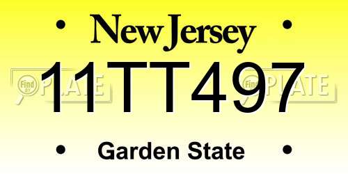 11TT497 New Jersey License Plate