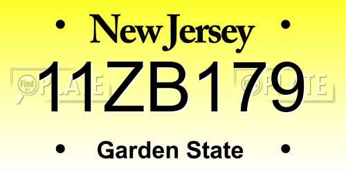11ZB179 New Jersey License Plate