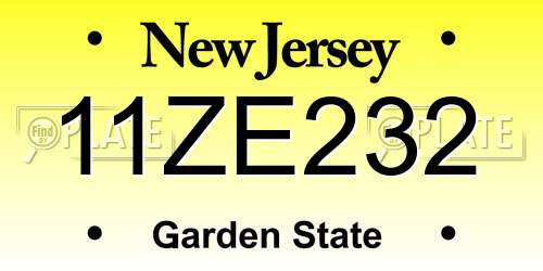 11ZE232 New Jersey License Plate