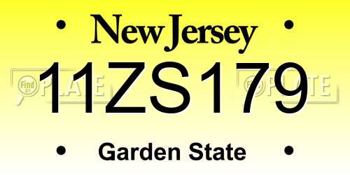 11ZS179 New Jersey License Plate