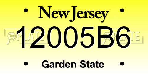 12005B6 New Jersey License Plate