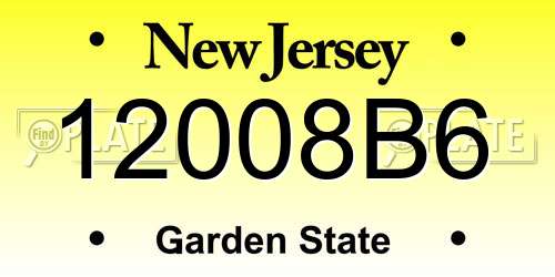 12008B6 New Jersey License Plate