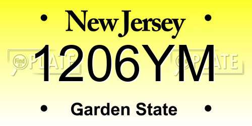1206YM New Jersey License Plate