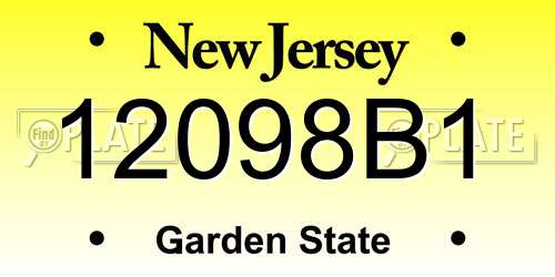 12098B1 New Jersey License Plate