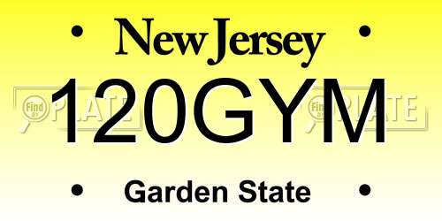 120GYM New Jersey License Plate