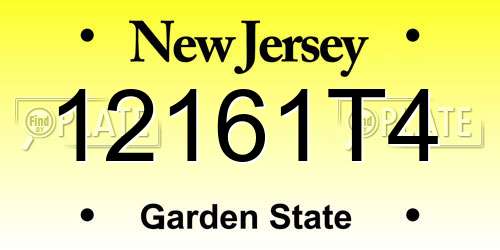 12161T4 New Jersey License Plate