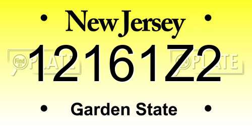 12161Z2 New Jersey License Plate