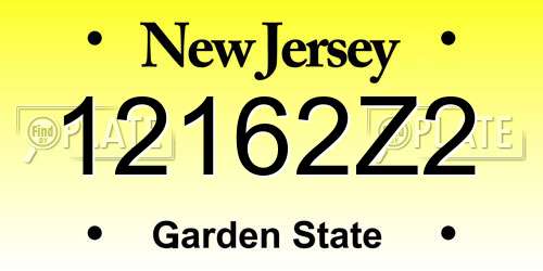 12162Z2 New Jersey License Plate