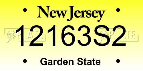 12163S2 New Jersey License Plate