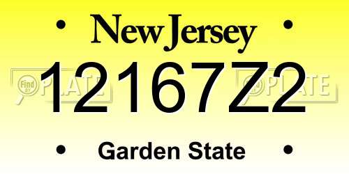12167Z2 New Jersey License Plate