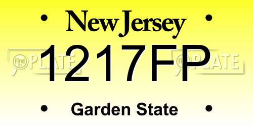 1217FP New Jersey License Plate
