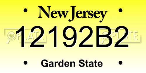 12192B2 New Jersey License Plate