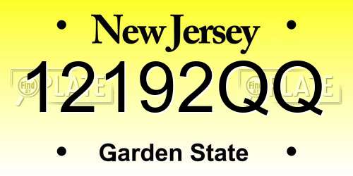 12192QQ New Jersey License Plate