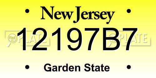 12197B7 New Jersey License Plate