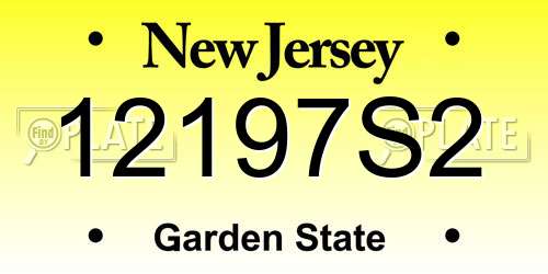 12197S2 New Jersey License Plate