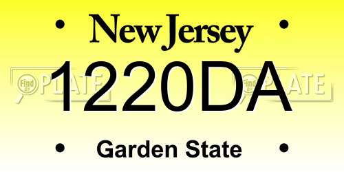 1220DA New Jersey License Plate