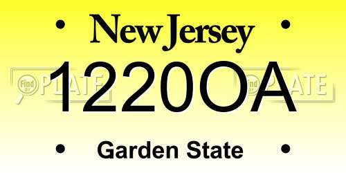 1220OA New Jersey License Plate