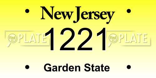 1221 New Jersey License Plate