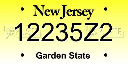 12235Z2 New Jersey License Plate