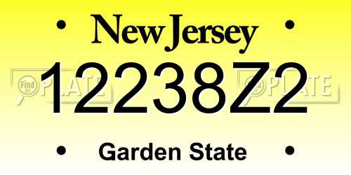 12238Z2 New Jersey License Plate