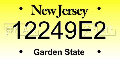 12249E2 New Jersey License Plate