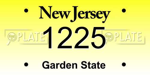 1225 New Jersey License Plate