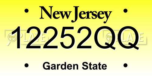 12252QQ New Jersey License Plate