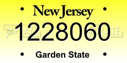 1228060 New Jersey License Plate