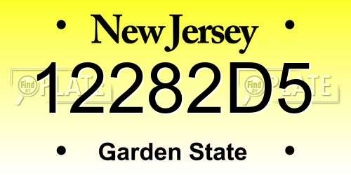 12282D5 New Jersey License Plate