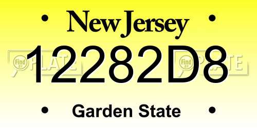 12282D8 New Jersey License Plate