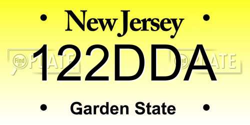 122DDA New Jersey License Plate