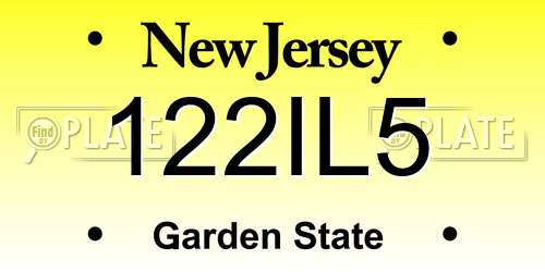 122IL5 New Jersey License Plate