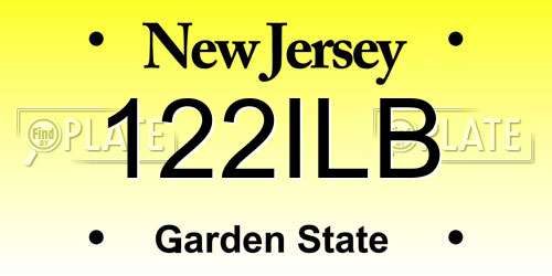 122ILB New Jersey License Plate