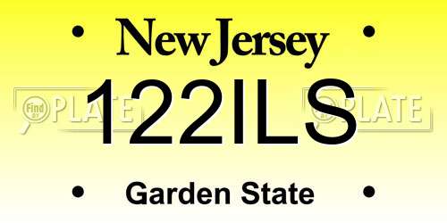 122ILS New Jersey License Plate