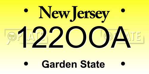 122OOA New Jersey License Plate