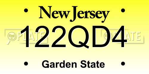 122QD4 New Jersey License Plate