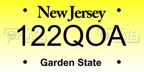 122QOA New Jersey License Plate